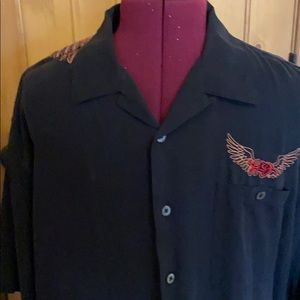 Men’s XXL H-D shirt sleeve 100% silk dress shirt
